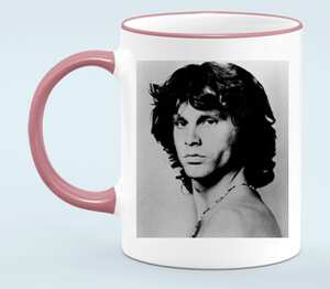 Jim Morrison  кружка с кантом (цвет: белый + розовый)