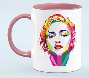Мадонна (Madonna) кружка двухцветная (цвет: белый + розовый)