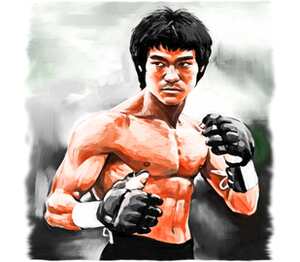 Bruce Lee кружка двухцветная (цвет: белый + красный)