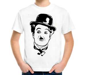 Чарли Чаплин детская футболка с коротким рукавом (цвет: белый)