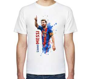 Месси Лионель (Lionel Messi) мужская футболка с коротким рукавом (цвет: белый)