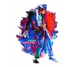 Майкл Джексон (Michael Jackson) кружка двухцветная (цвет: белый + красный)