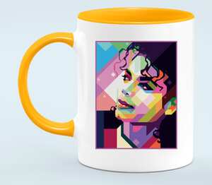 Майкл Джексон кружка двухцветная (цвет: белый + оранжевый)