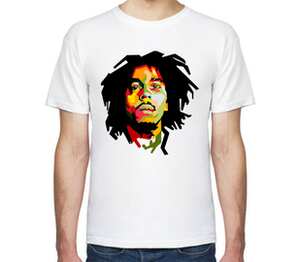 Боб Марли мужская футболка с коротким рукавом (цвет: белый)