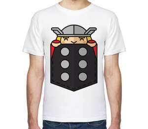Тор (Мстители) мужская футболка с коротким рукавом (цвет: белый)