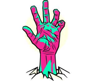 Рука Зомби (Ходячие Мертвецы) кружка с кантом (цвет: белый + светло-зеленый)