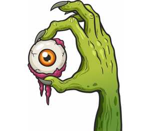 Рука зомби с глазом кружка с кантом (цвет: белый + зеленый)