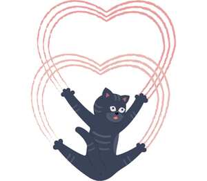 Кот когтями нацарапал сердце женская футболка с коротким рукавом (цвет: белый)