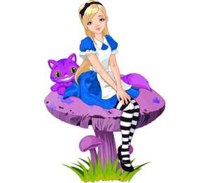 Алиса в Стране чудес женская футболка с коротким рукавом (цвет: белый)
