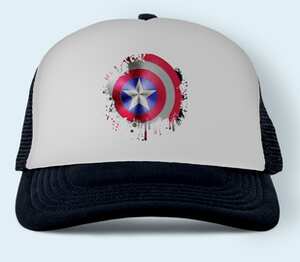 Щит Капитана Америки бейсболка (цвет: черный)
