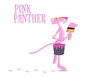 Pink Panther слюнявчик (цвет: белый + красный)