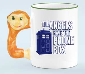 The Angels Have The Phone Box кружка с ручкой в виде обезьяны (цвет: белый + светло-зеленый)