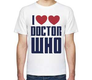 I love doctor Who мужская футболка с коротким рукавом (цвет: белый)