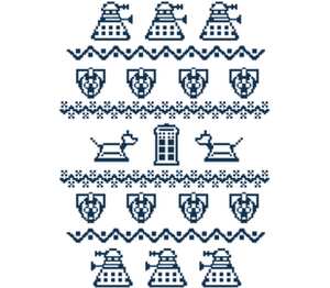 Доктор Кто орнамент кружка хамелеон (цвет: белый + синий)