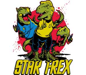 Динозавры star t-rex (Звездный Путь) кружка с кантом (цвет: белый + синий)