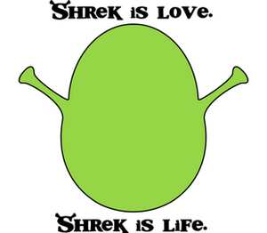 Шрек (Shrek is love - shrek is life) мужская футболка с коротким рукавом (цвет: белый)