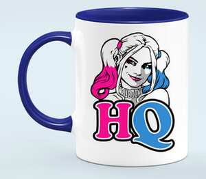 Харли Квинн - Harley Quinn кружка двухцветная (цвет: белый + синий)