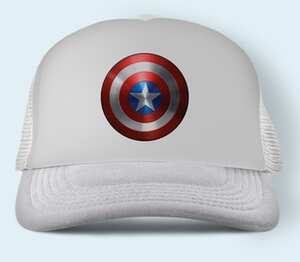 Капитан Америка Щит  - Captain America бейсболка (цвет: белый)
