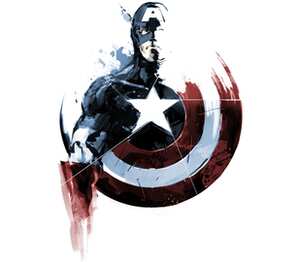 Марвел, Капитан америка (Captain America) кружка с кантом (цвет: белый + розовый)