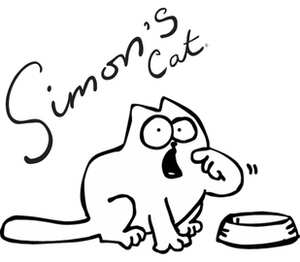 Кот Саймона хочет кушать кружка двухцветная (цвет: белый + розовый)