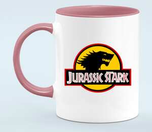 Jurassic Stark кружка двухцветная (цвет: белый + розовый)