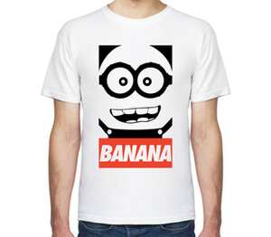 Banana Obey мужская футболка с коротким рукавом (цвет: белый)