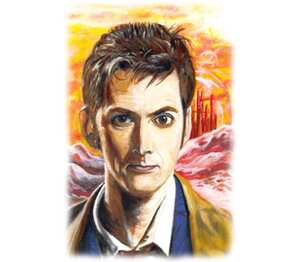 Десятый Доктор (Tenth 10th Doctor) кружка с кантом (цвет: белый + зеленый)