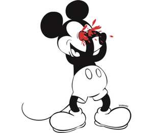Mickey Mouse Bloody Eyes On White детская футболка с коротким рукавом (цвет: белый)