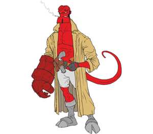 Хеллбой (Hellboy) кружка хамелеон двухцветная (цвет: белый + красный)