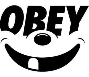 Микки без зуба (Obey) мужская футболка с коротким рукавом (цвет: белый)