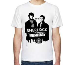 Шерлок мужская футболка с коротким рукавом (цвет: белый)