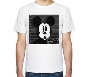 Микки Маус мужская футболка с коротким рукавом (цвет: белый)