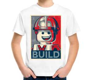 Лего Строитель детская футболка с коротким рукавом (цвет: белый)