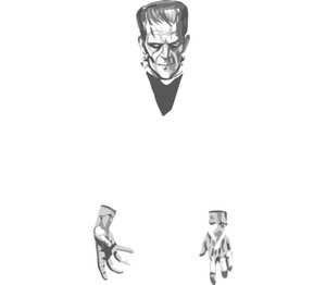 Франкенштейн (Frankenstein) кружка с кантом (цвет: белый + черный)