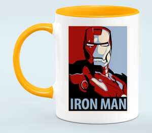 Iron Man (Железный человек) кружка двухцветная (цвет: белый + оранжевый)