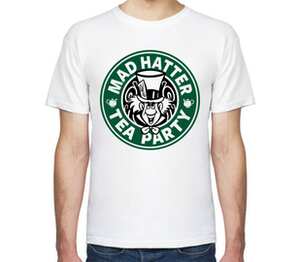 Безумный Шляпник (Mad Hatter)  мужская футболка с коротким рукавом (цвет: белый)