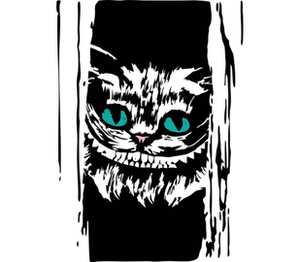 Чеширский Кот (Алиса в Стране чудес) детская футболка с коротким рукавом (цвет: белый)