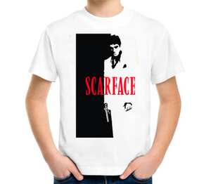 Лицо со Шрамом (Scarface) детская футболка с коротким рукавом (цвет: белый)