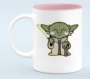 Yoda Star Wars кружка хамелеон двухцветная (цвет: белый + розовый)