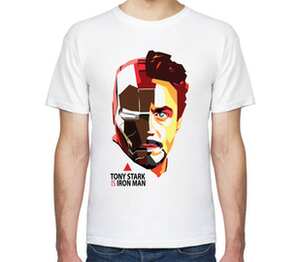 Tony Stark (Iron Man) мужская футболка с коротким рукавом (цвет: белый)