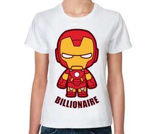 Iron Man (Железный человек) женская футболка с коротким рукавом (цвет: белый)