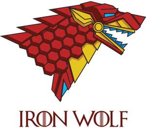 Iron Wolf (Stark x Iron Man) кружка двухцветная (цвет: белый + бордовый)