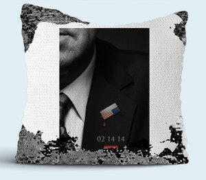 House of Cards  подушка с пайетками (цвет: белый + черный)