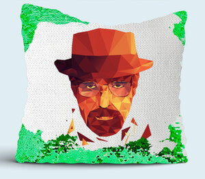 Heisenberg подушка с пайетками (цвет: белый + зеленый)