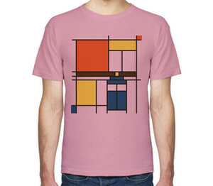 Доктор кто Тардис - Мондриан мужская футболка с коротким рукавом (цвет: розовый меланж)