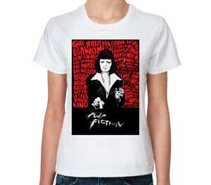 Pulp Fiction black женская футболка с коротким рукавом (цвет: белый)