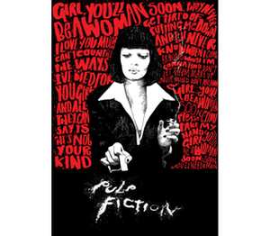 Pulp Fiction black женская футболка с коротким рукавом (цвет: белый)