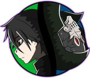 Кирито (Мастер меча онлайн) кружка двухцветная (цвет: белый + зеленый)