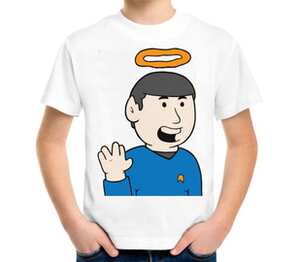 Спок (Звездный Путь) детская футболка с коротким рукавом (цвет: белый)