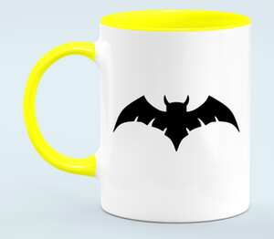 Бэтмен (Batman) кружка двухцветная (цвет: белый + желтый)